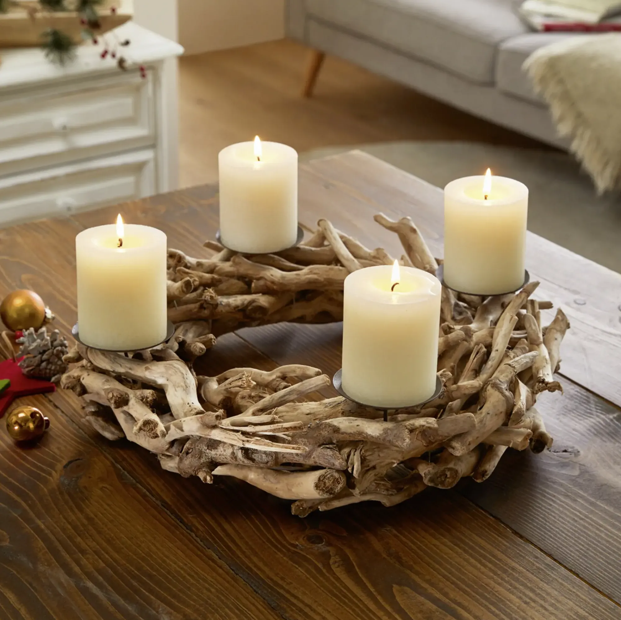 Adventskränze|Frank Handels GmbH & Co. KG Adventskranz "Treibholz"