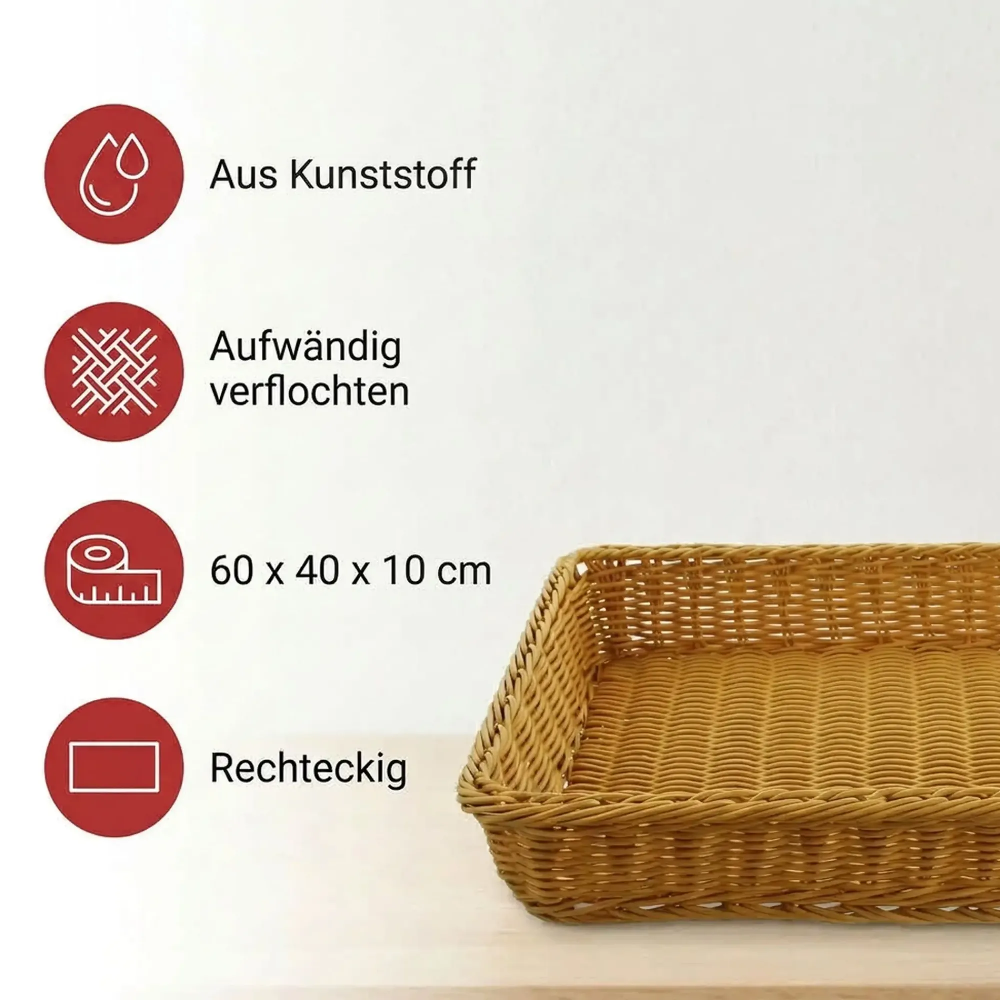 Ladendeko|Auslagekörbe & Regalkörbe|Frank Handels GmbH & Co. KG Auslagekorb "Poly", 60 x 40 x 10 cm