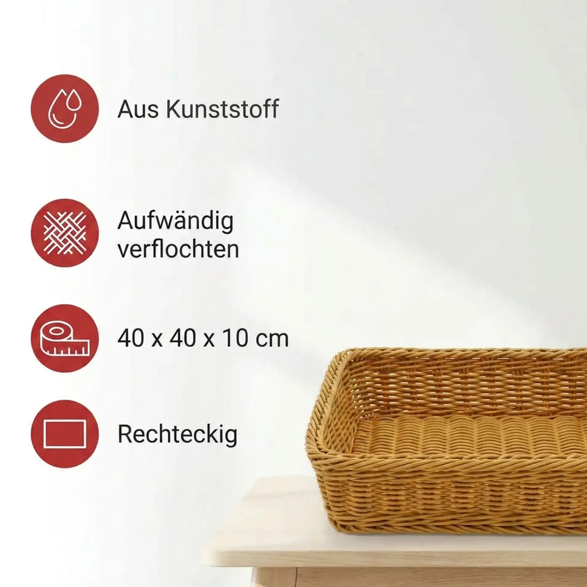 Ladendeko|Auslagekörbe & Regalkörbe|Frank Handels GmbH & Co. KG Auslagekorb "Poly" 40 x 40 x 10 cm