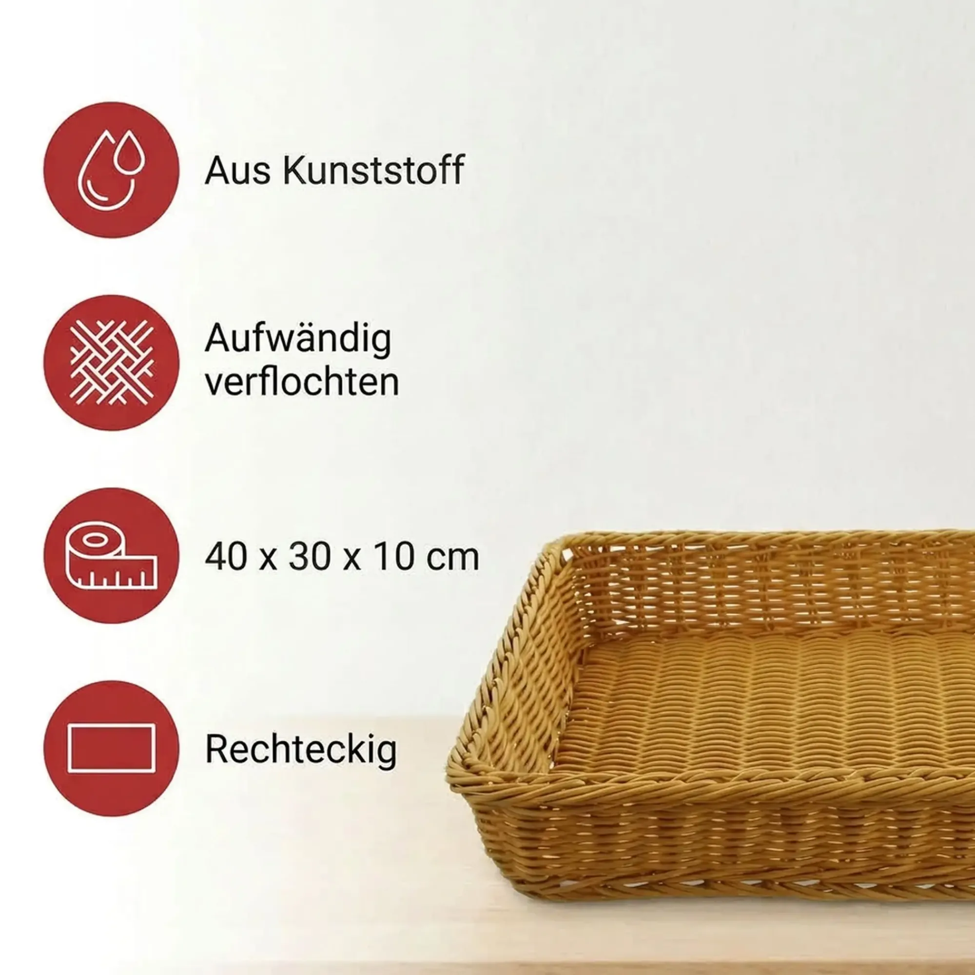 Ladendeko|Auslagekörbe & Regalkörbe|Frank Handels GmbH & Co. KG Auslagekorb "Poly", 30 x 40 x 10 cm