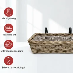 Herbstgarten|Pflanzkörbe|Frank Handels GmbH & Co. KG Balkonpflanzer "Rattan", mittel