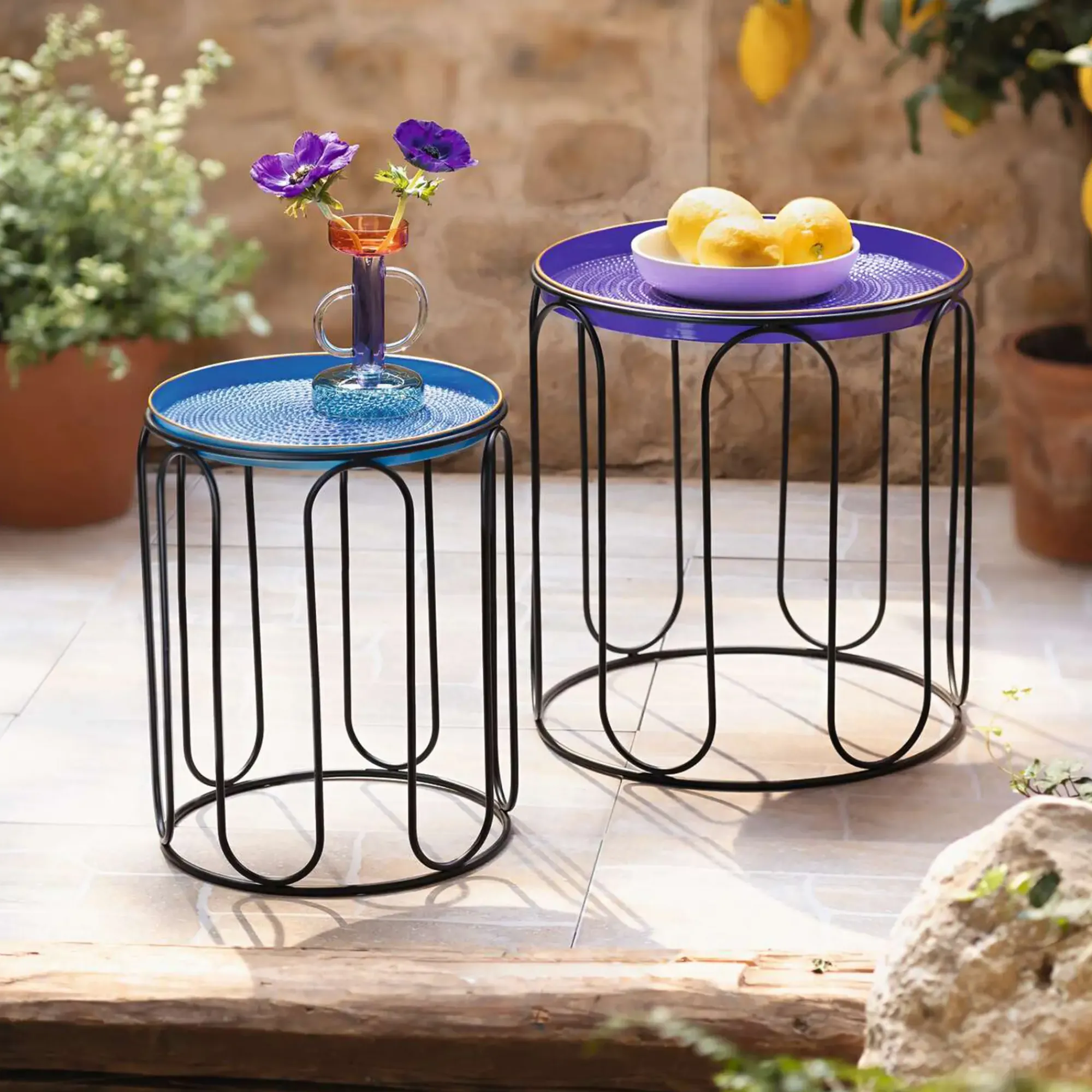 Tische|Gartentische|Frank Handels GmbH & Co. KG Beistelltisch "Blue", 2er Set