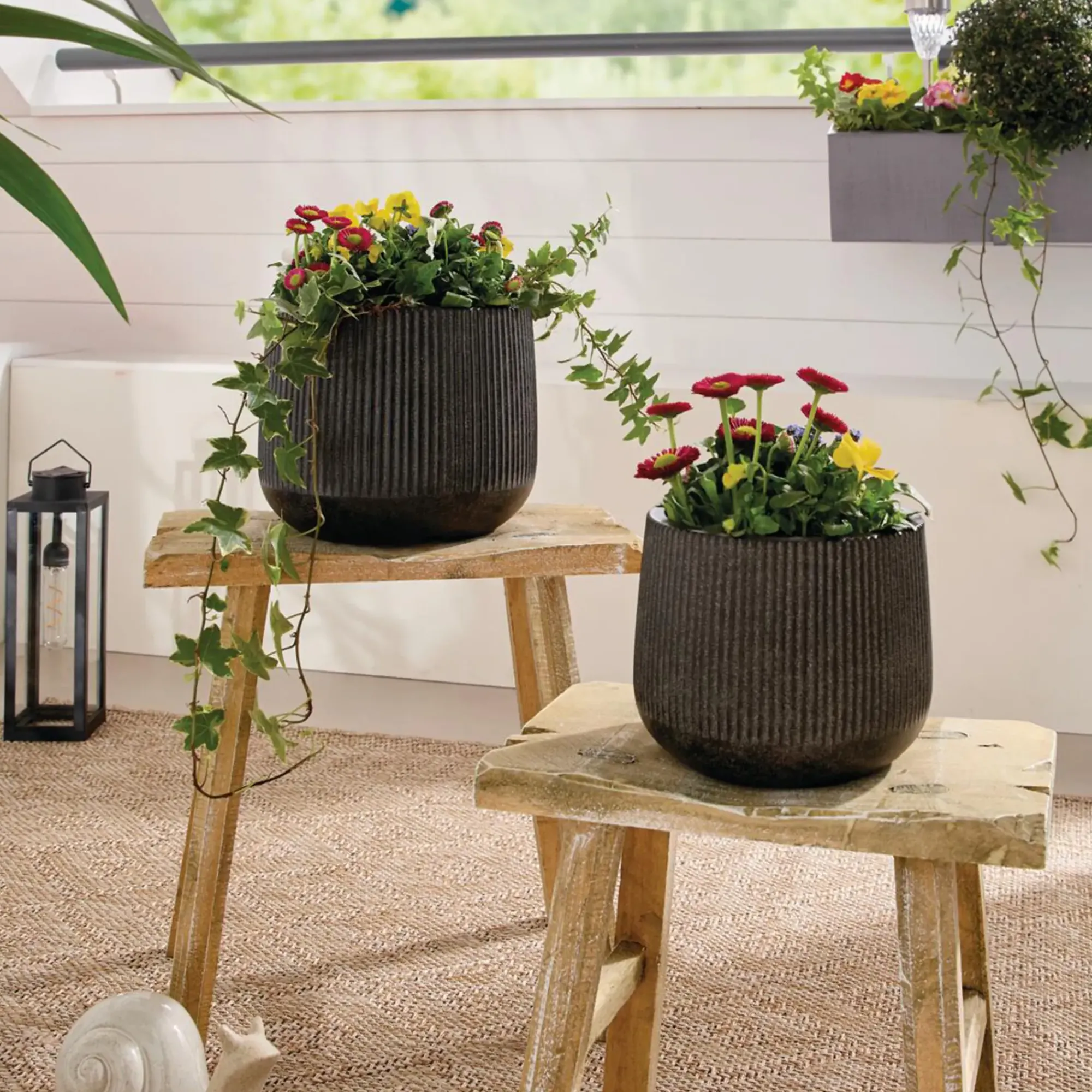 Übertöpfe|Frank Handels GmbH & Co. KG Übertopf "Rillen", 2er Set