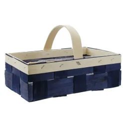 Erntekörbe|Spankörbe|Frank Handels GmbH & Co. KG Bügelkorb "Gefärbt", blau
