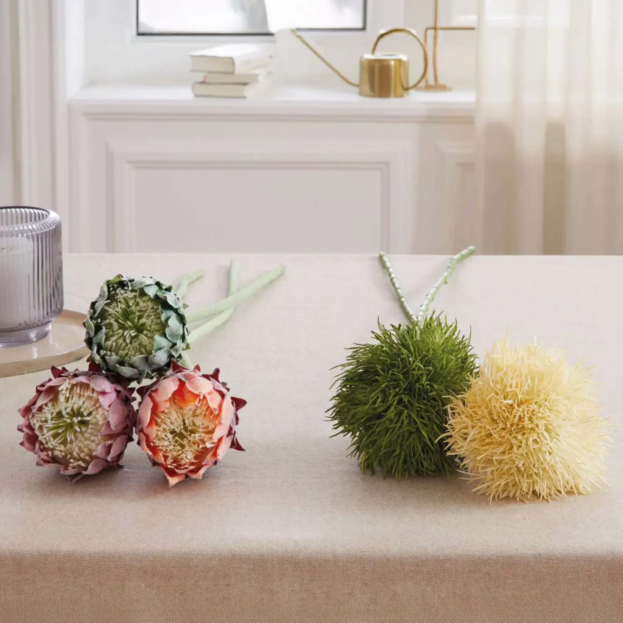 Kunstpflanzen|Frank Handels GmbH & Co. KG Blume "Protea", 3er Set