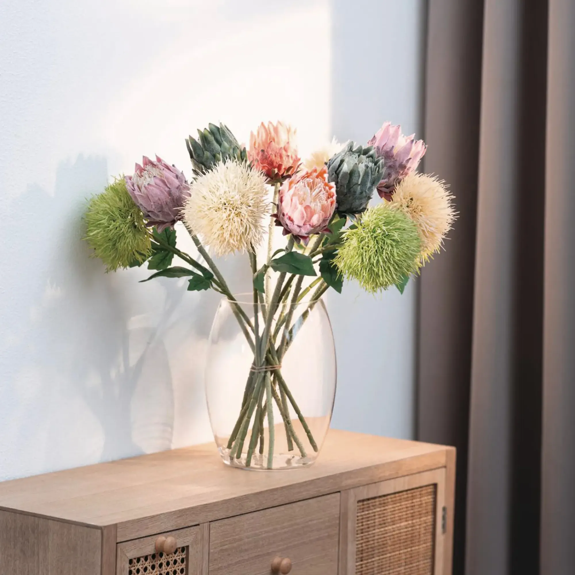 Kunstpflanzen|Frank Handels GmbH & Co. KG Blume "Protea", 3er Set