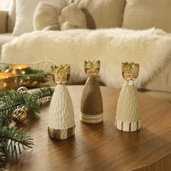 Weihnachtliche Dekofiguren|Frank Handels GmbH & Co. KG Deko-Figur "König mit Goldkrone", 3er Set