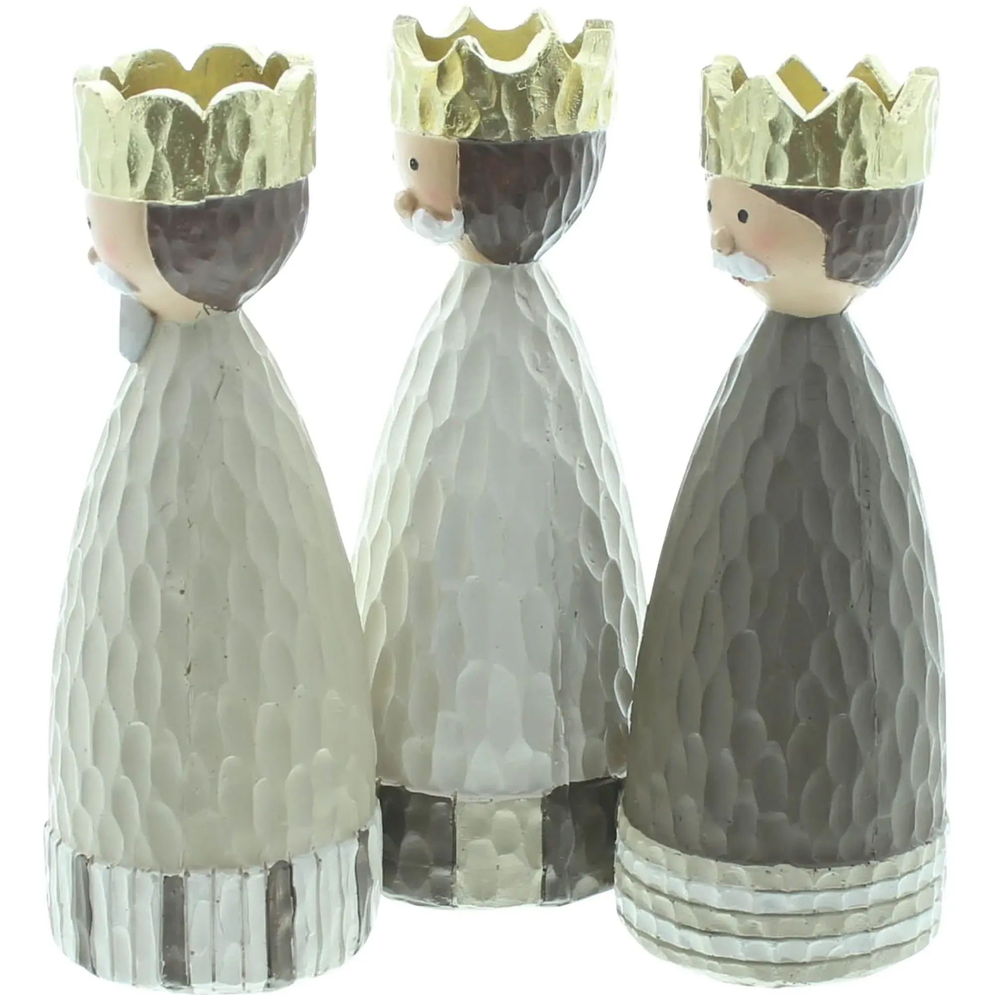 Weihnachtliche Dekofiguren|Frank Handels GmbH & Co. KG Deko-Figur "König mit Goldkrone", 3er Set