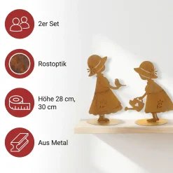Gartenfiguren|Dekofiguren|Frank Handels GmbH & Co. KG Dekofigur "Mädchen", 2er Set