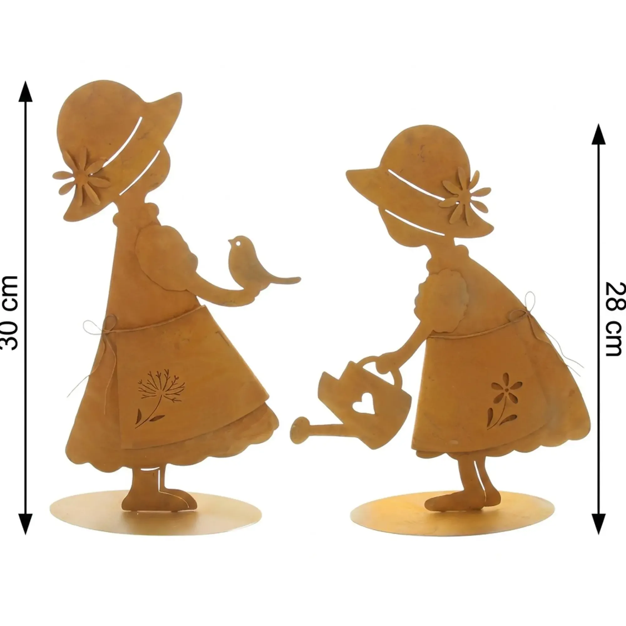 Gartenfiguren|Dekofiguren|Frank Handels GmbH & Co. KG Dekofigur "Mädchen", 2er Set