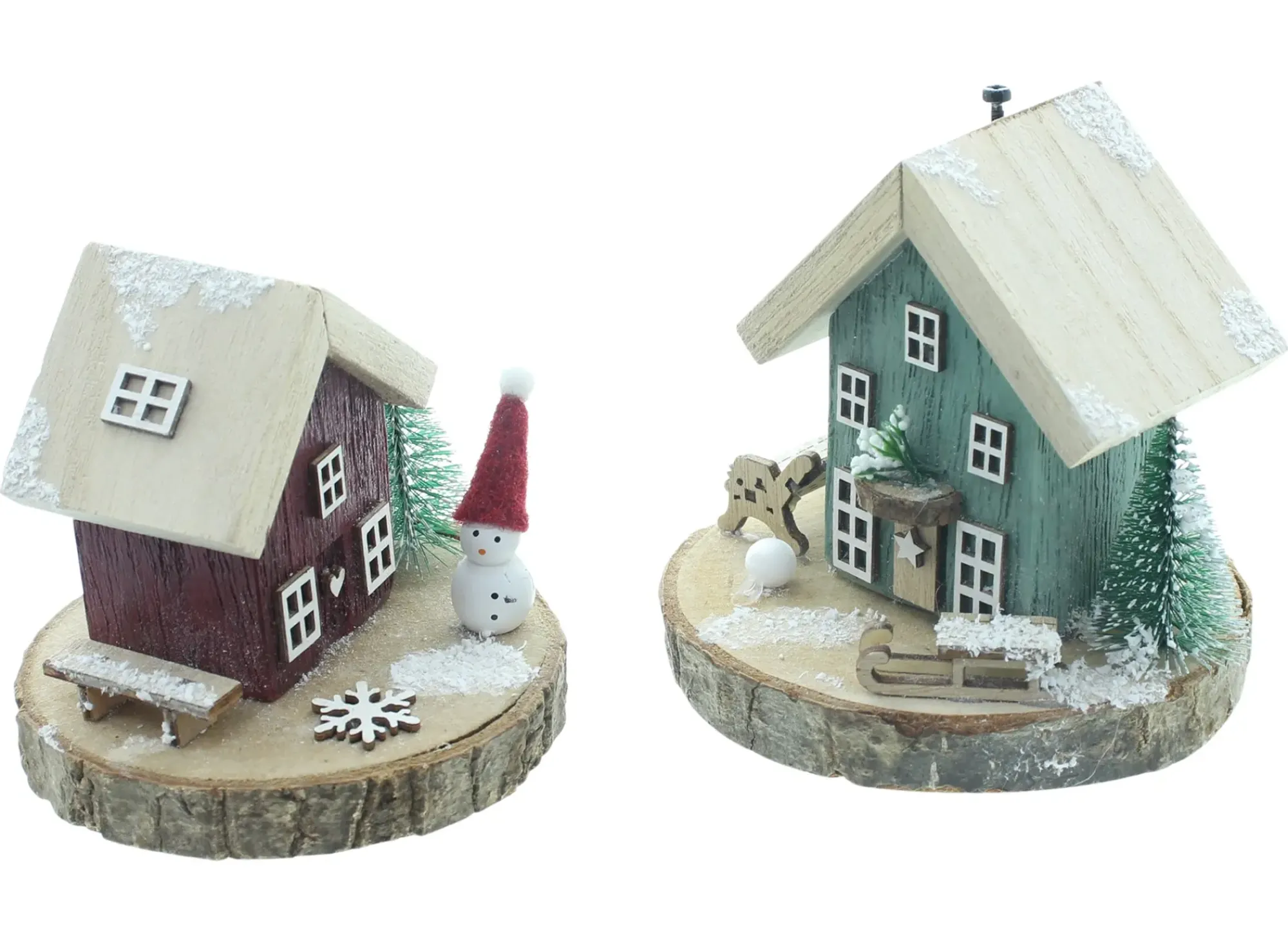 Weihnachtliche Dekofiguren|Weihnachtsmänner|Frank Handels GmbH & Co. KG Dekohaus "Winterzeit", 2er Set