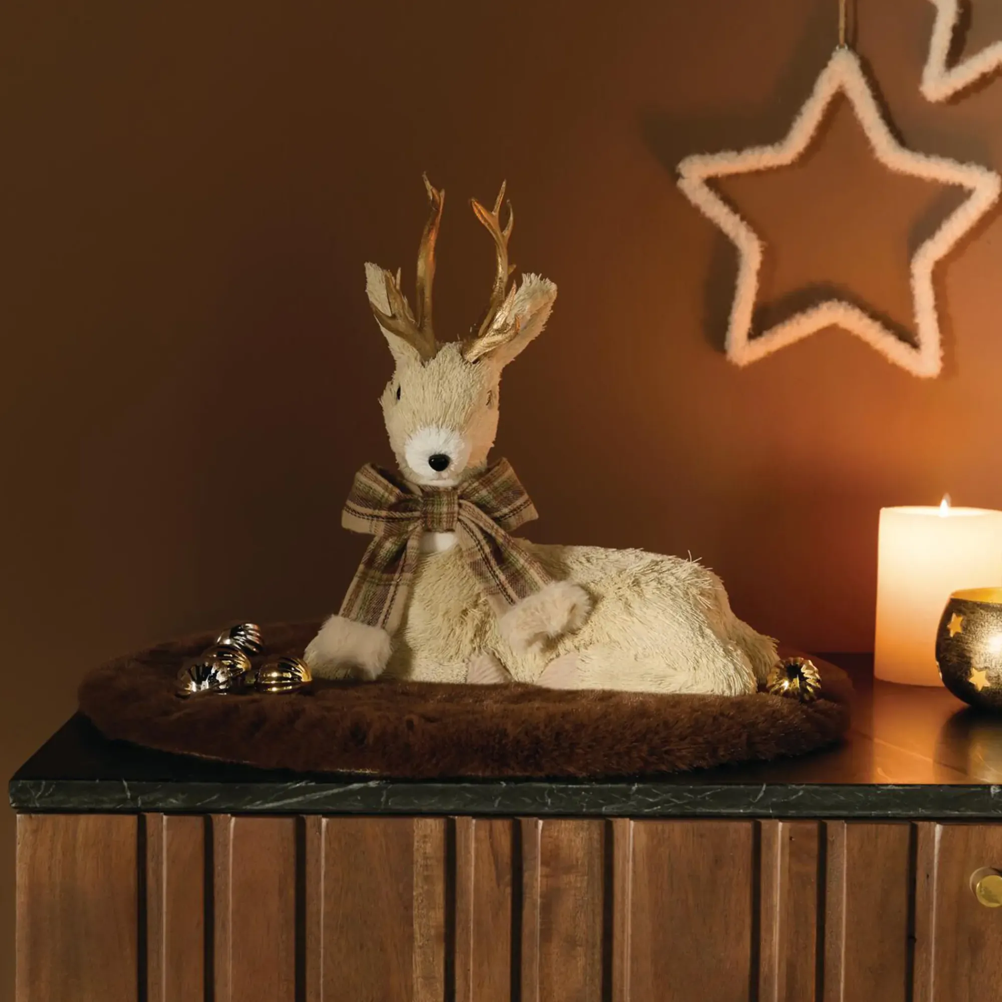 Weihnachtliche Dekofiguren|Frank Handels GmbH & Co. KG Deko-Hirsch "Goldgeweih"