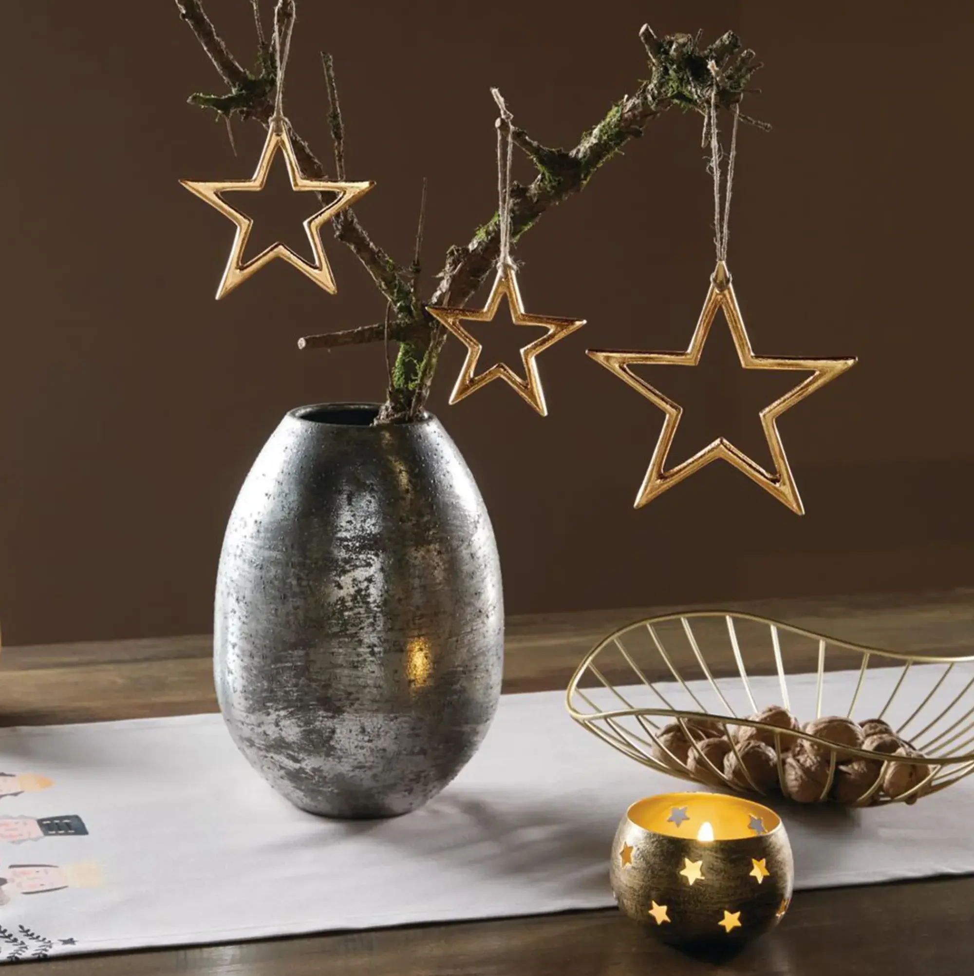 Dekohänger|Sterne|Frank Handels GmbH & Co. KG Deko-Hänger "Goldstern", 3er Set