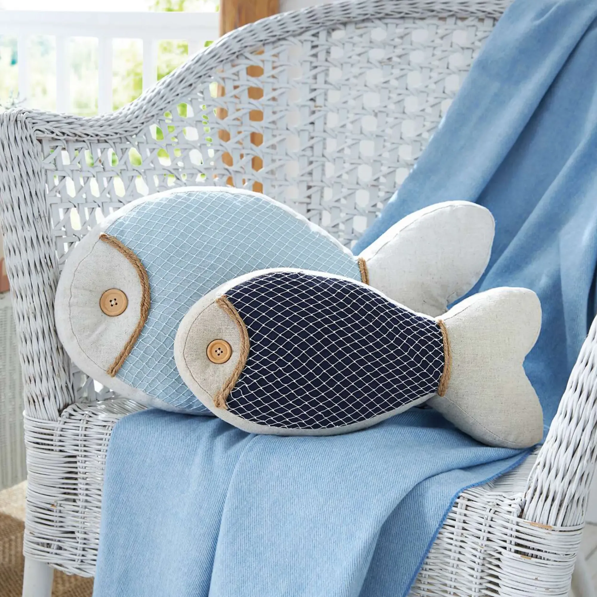 Kinderzimmer|Kissen & Innenkissen|Frank Handels GmbH & Co. KG Dekokissen "Fisch", 2er Set