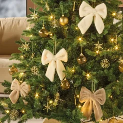 Weihnachtliche Dekofiguren|Dekohänger|Frank Handels GmbH & Co. KG Deko-Schleife "Plüsch", 6er Set