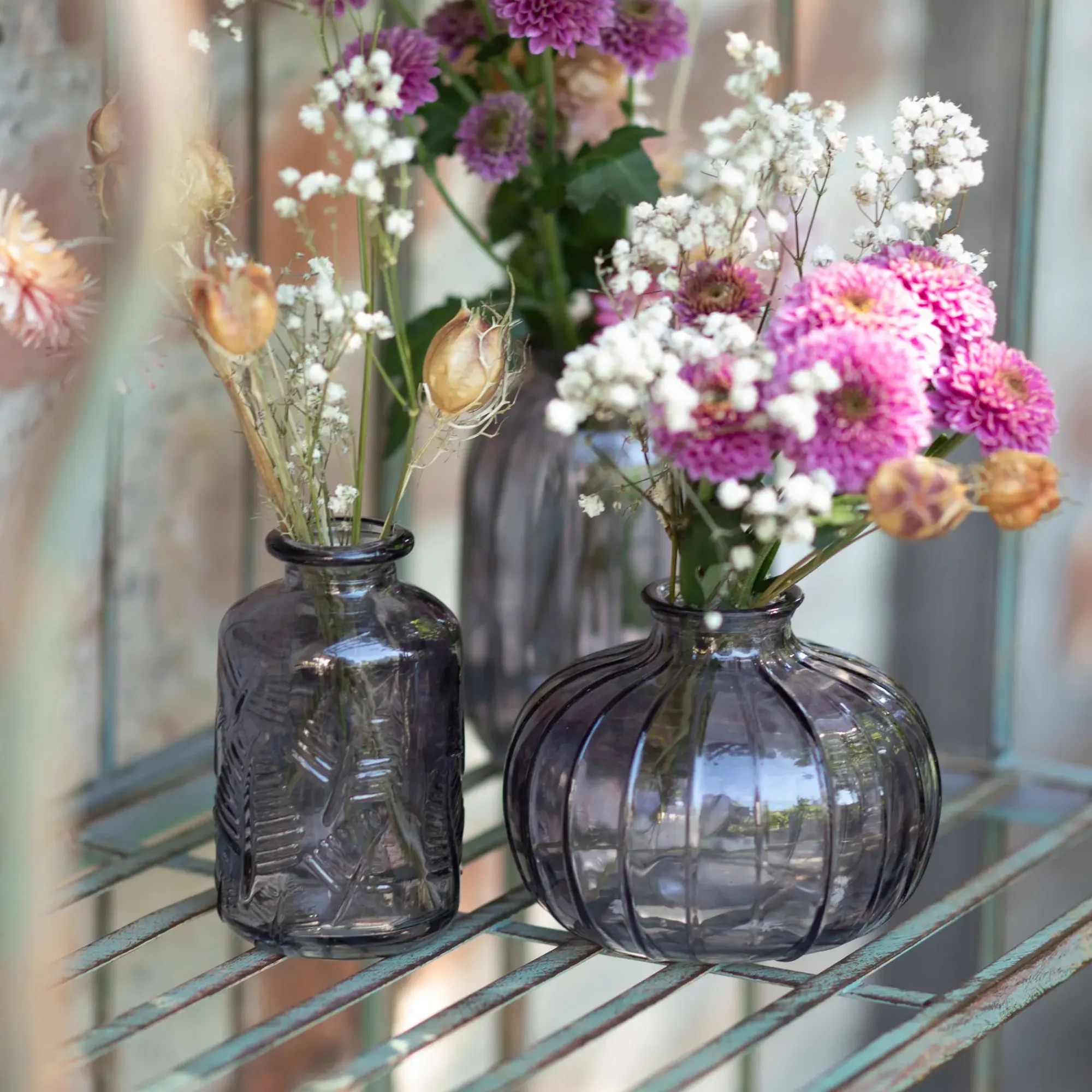 Herbstgarten|Wohnzimmer|Frank Handels GmbH & Co. KG Dekovase "Grau", 3er Set