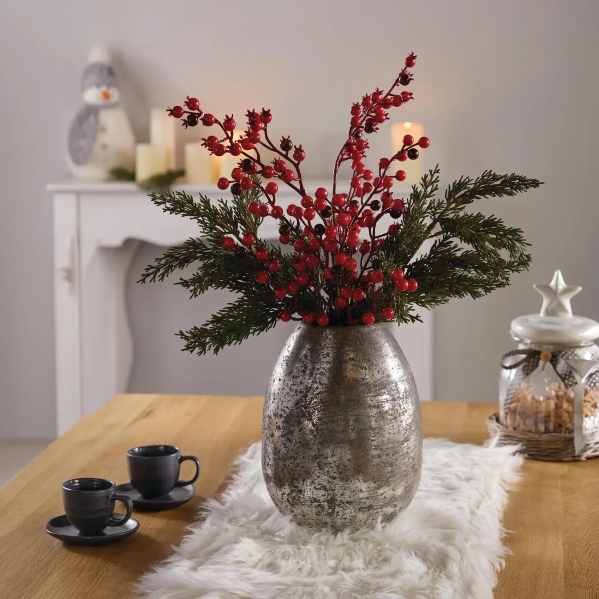 Zubehör Für Adventskränze|Kunstpflanzen|Frank Handels GmbH & Co. KG Deko-Zweig "Rote Beeren", 2er Set