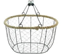 Bügelkörbe|Metallkörbe|Frank Handels GmbH & Co. KG Drahtkorb "Jutekordel"
