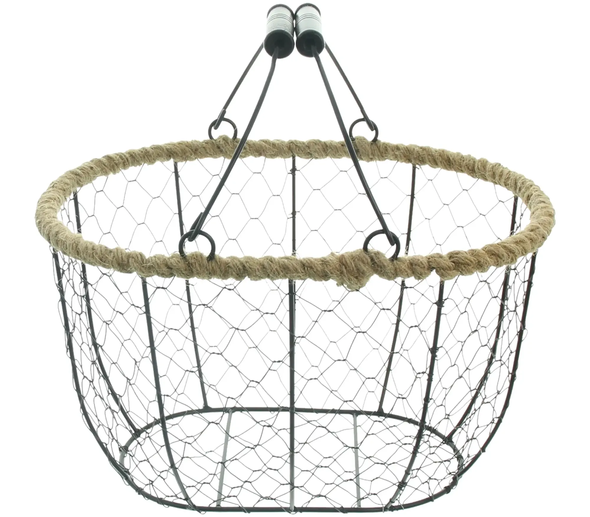 Bügelkörbe|Metallkörbe|Frank Handels GmbH & Co. KG Drahtkorb "Jutekordel"
