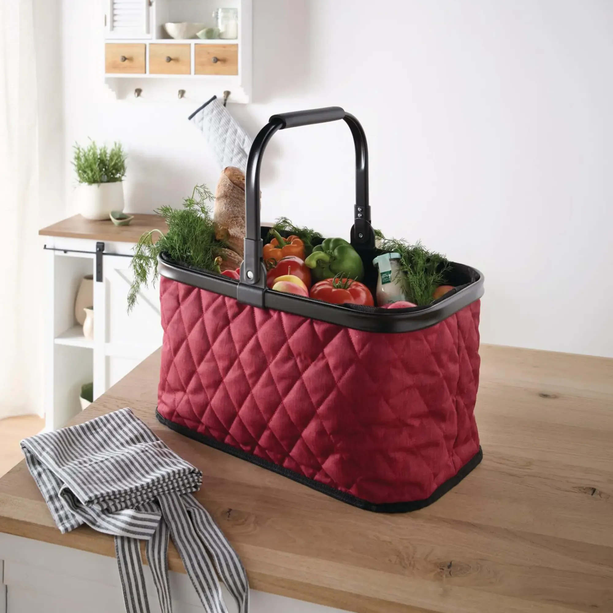 Einkaufskörbe|Küche|Frank Handels GmbH & Co. KG Einkaufskorb "Quilted Red"