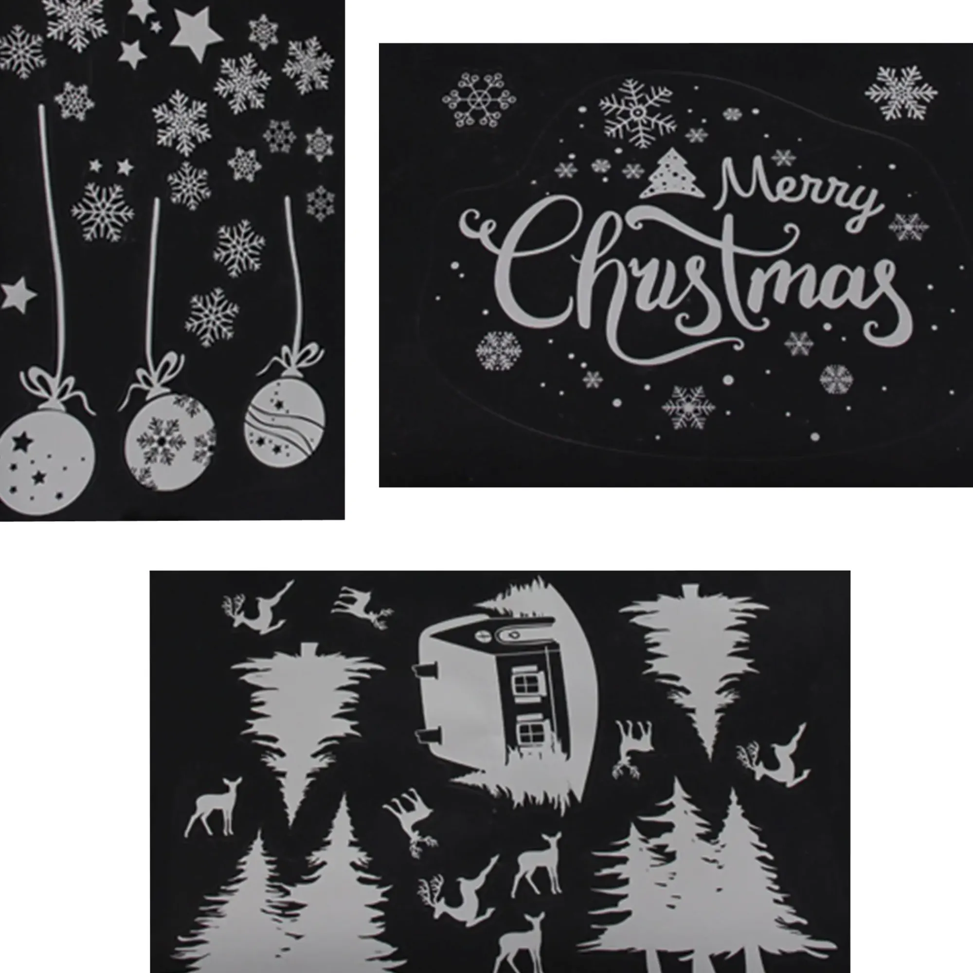 Weihnachtliche Wanddeko|Sterne|Frank Handels GmbH & Co. KG Fenstersticker "Merry Christmas", 33er Set