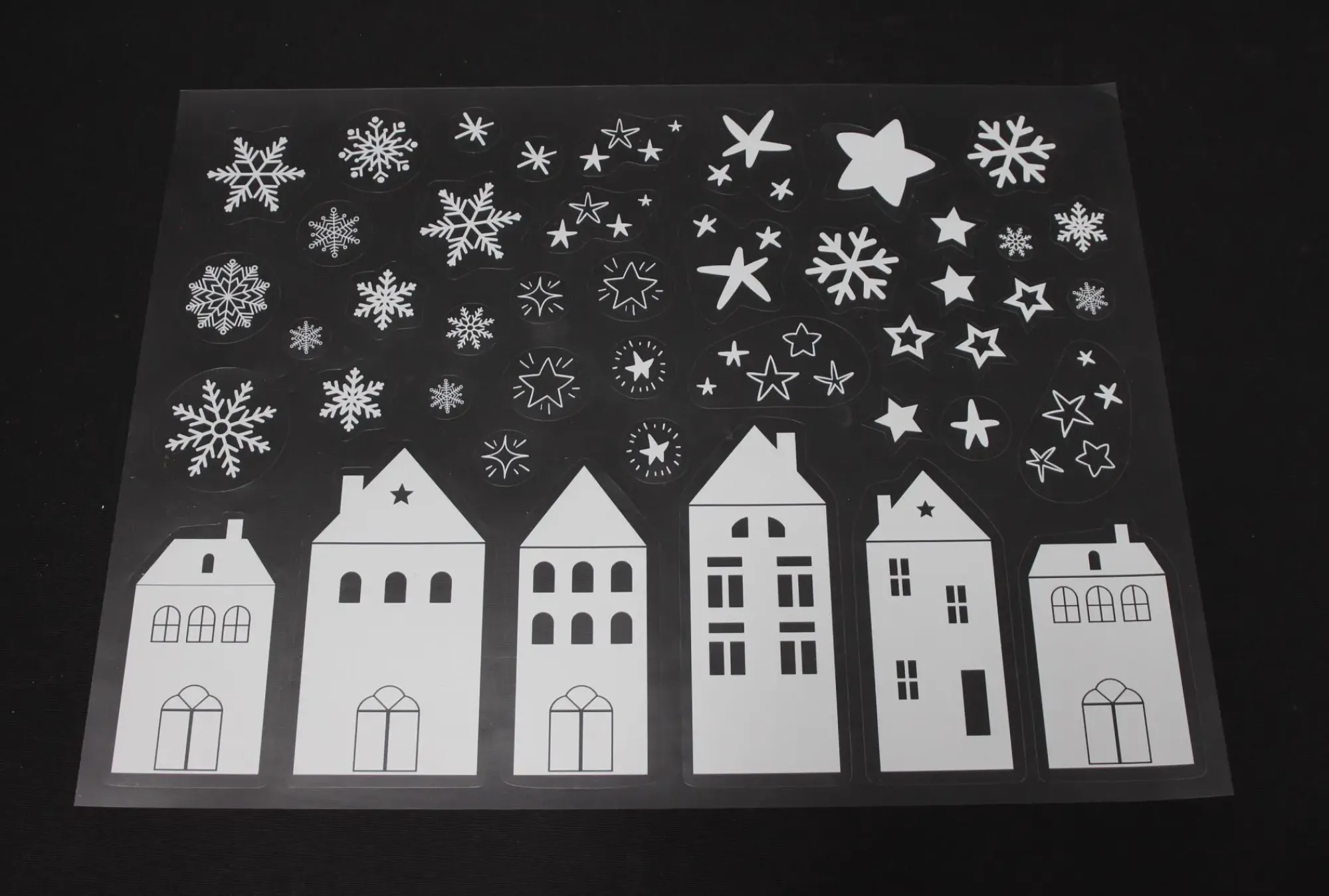 Weihnachtliche Wanddeko|Frank Handels GmbH & Co. KG Fenstersticker "Winterhäuser", 109er Set