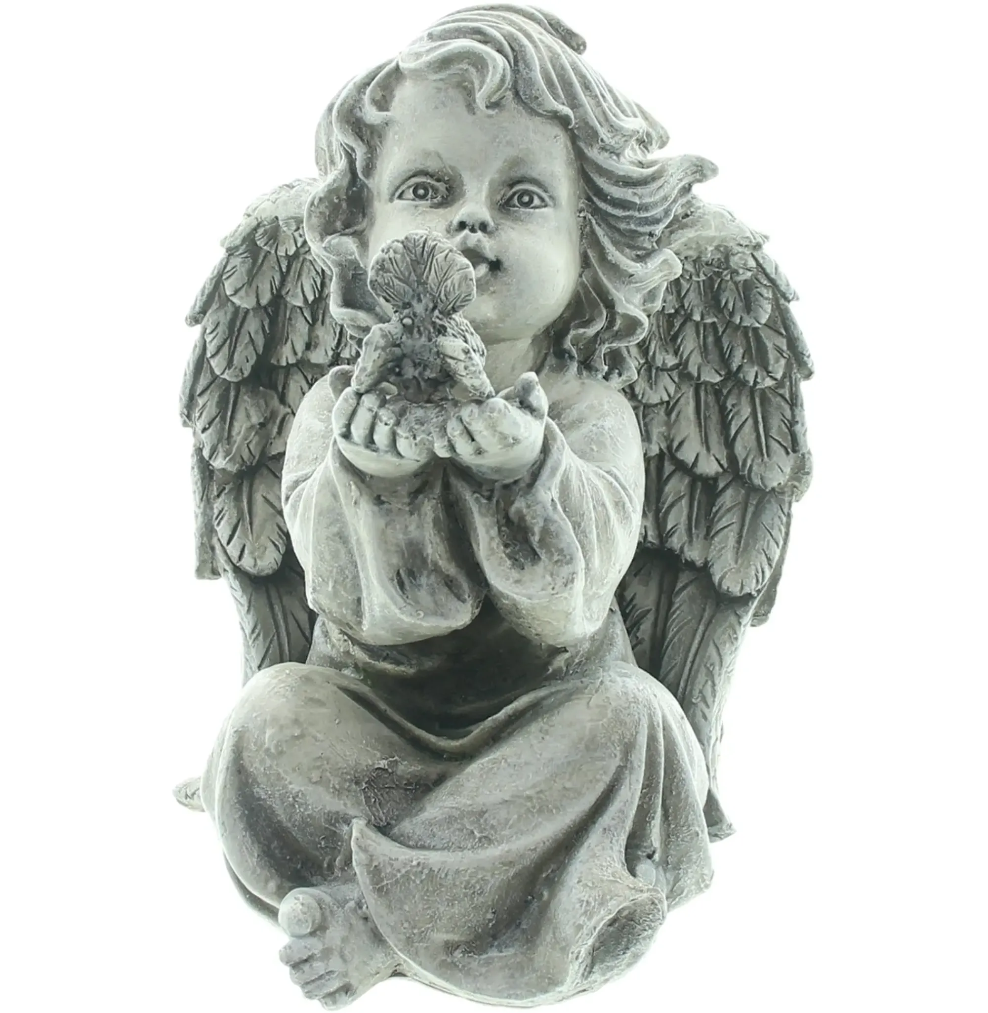 Herbstgarten|Grabschmuck|Frank Handels GmbH & Co. KG Figur "Engel mit Vogel"