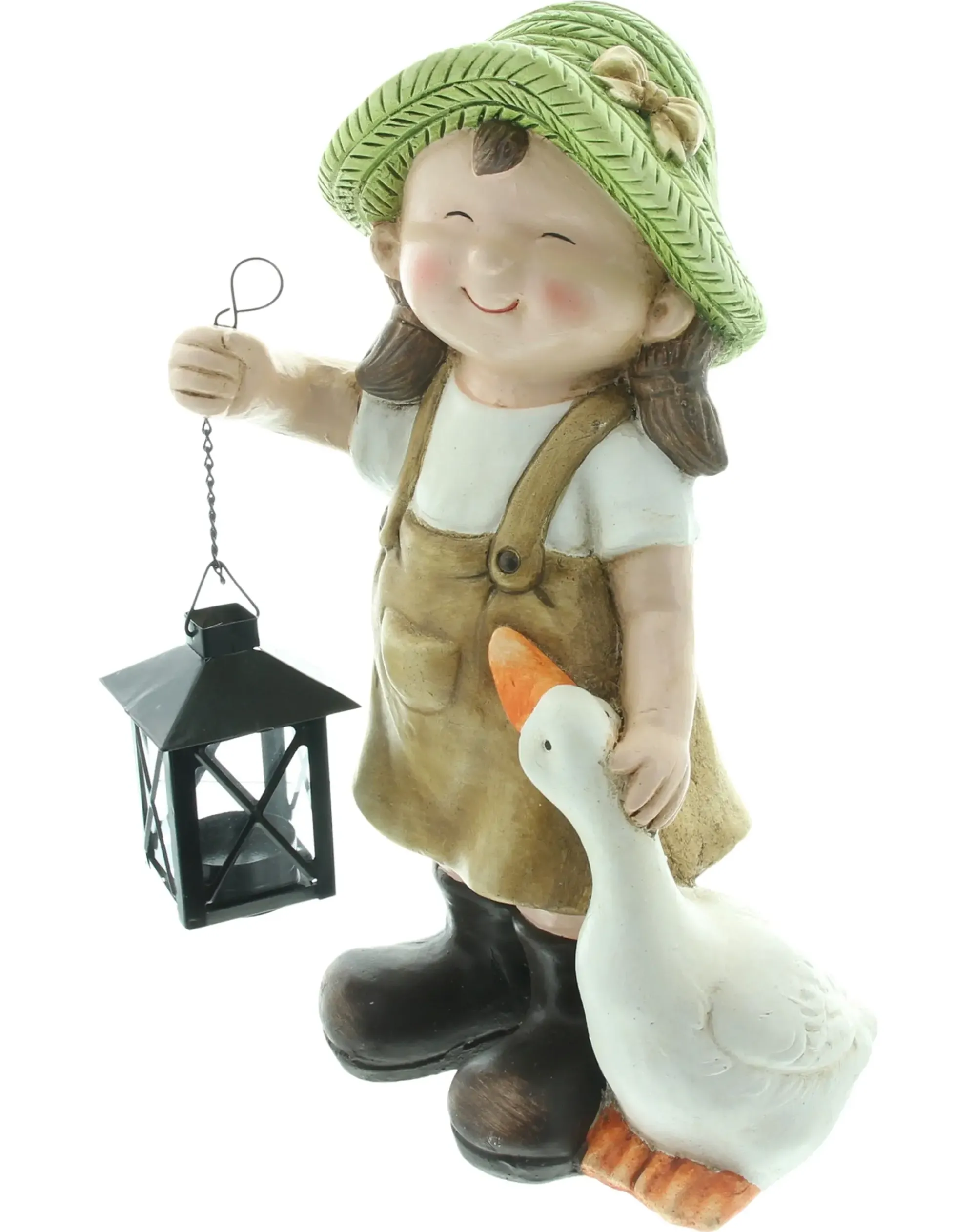 Dekohänger|Gartenfiguren|Frank Handels GmbH & Co. KG Figur "Mädchen mit Gans"