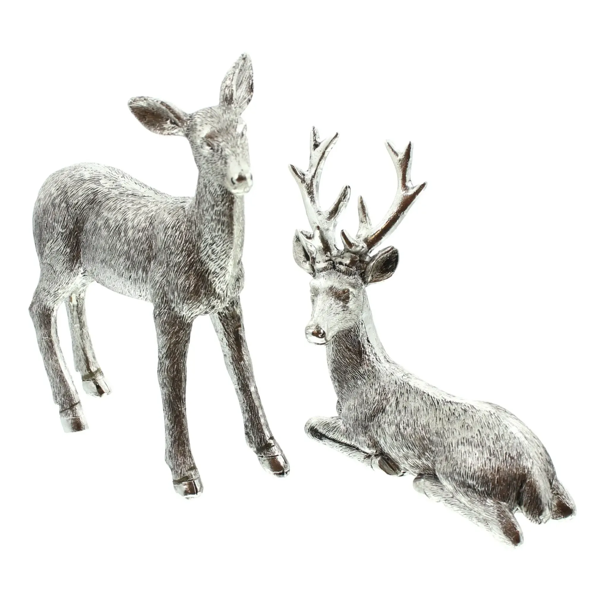 Weihnachtliche Dekofiguren|Chalet & Hütte|Frank Handels GmbH & Co. KG Figur "Reh & Hirsch", 2er Set
