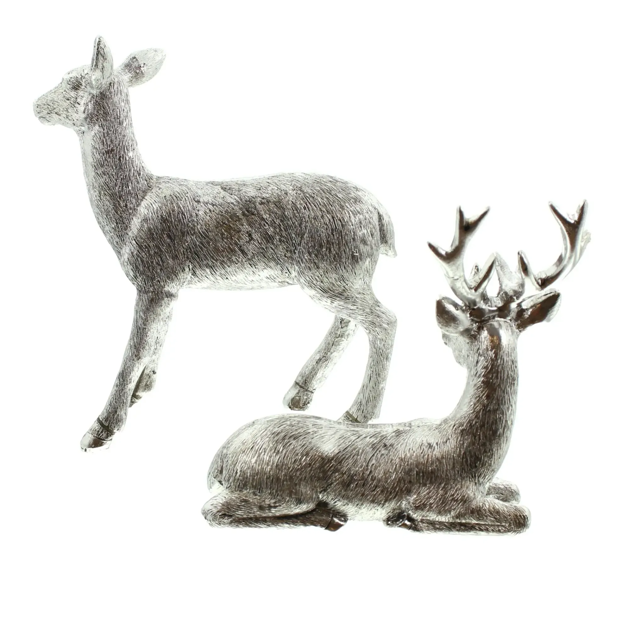 Weihnachtliche Dekofiguren|Chalet & Hütte|Frank Handels GmbH & Co. KG Figur "Reh & Hirsch", 2er Set