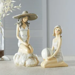 Dekofiguren|Frank Handels GmbH & Co. KG Figur "Stranddame auf Fels"