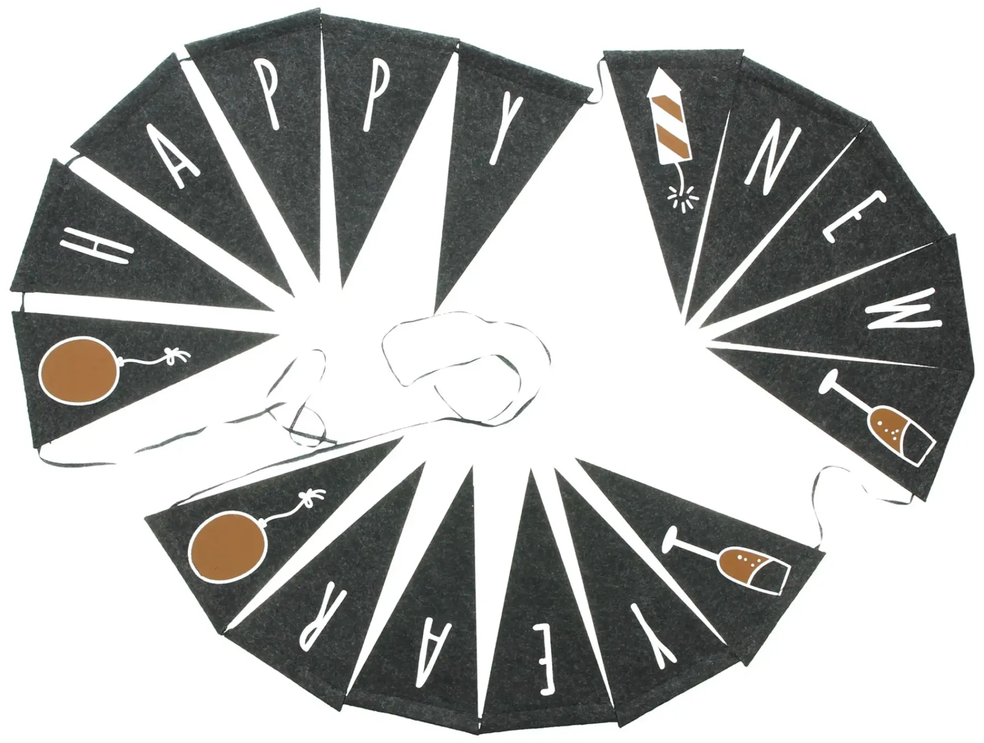 Dekohänger|Wanddeko|Frank Handels GmbH & Co. KG Filzgirlande "Happy New Year"