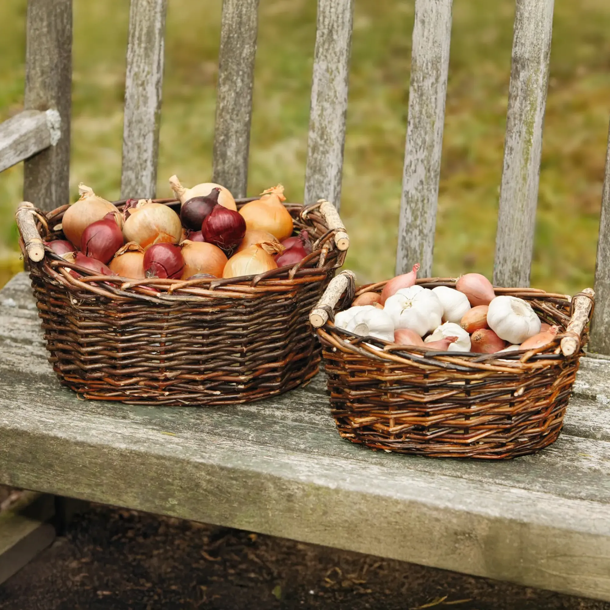Herbstgarten|Füllkörbe & Universalkörbe|Frank Handels GmbH & Co. KG Füllkorb "Holzgriff", klein