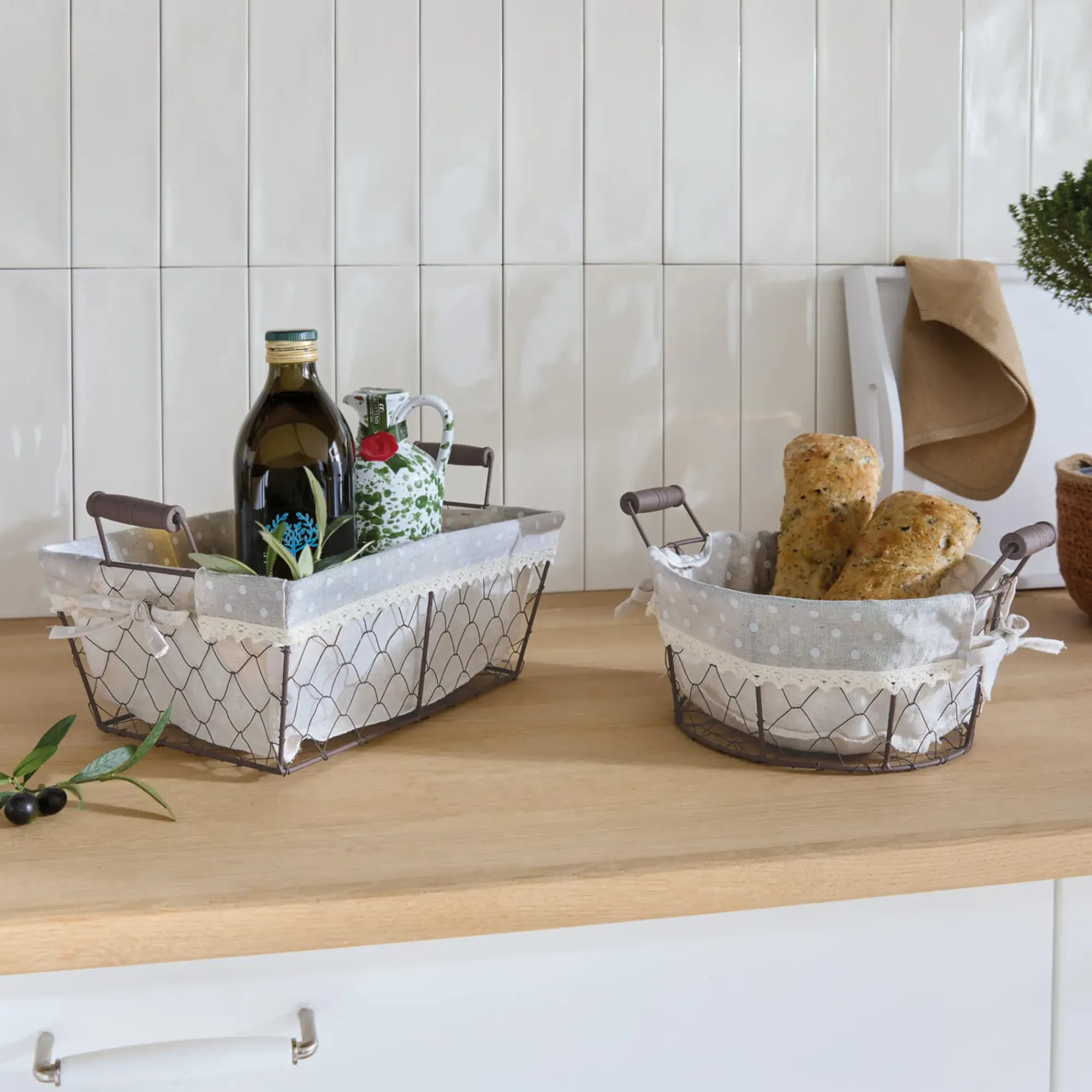 Brotkörbe|Küche|Frank Handels GmbH & Co. KG Füllkorb "Pünktchen", eckig