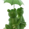 Dekofiguren|Frank Handels GmbH & Co. KG Froschpaar "Regenschirm"