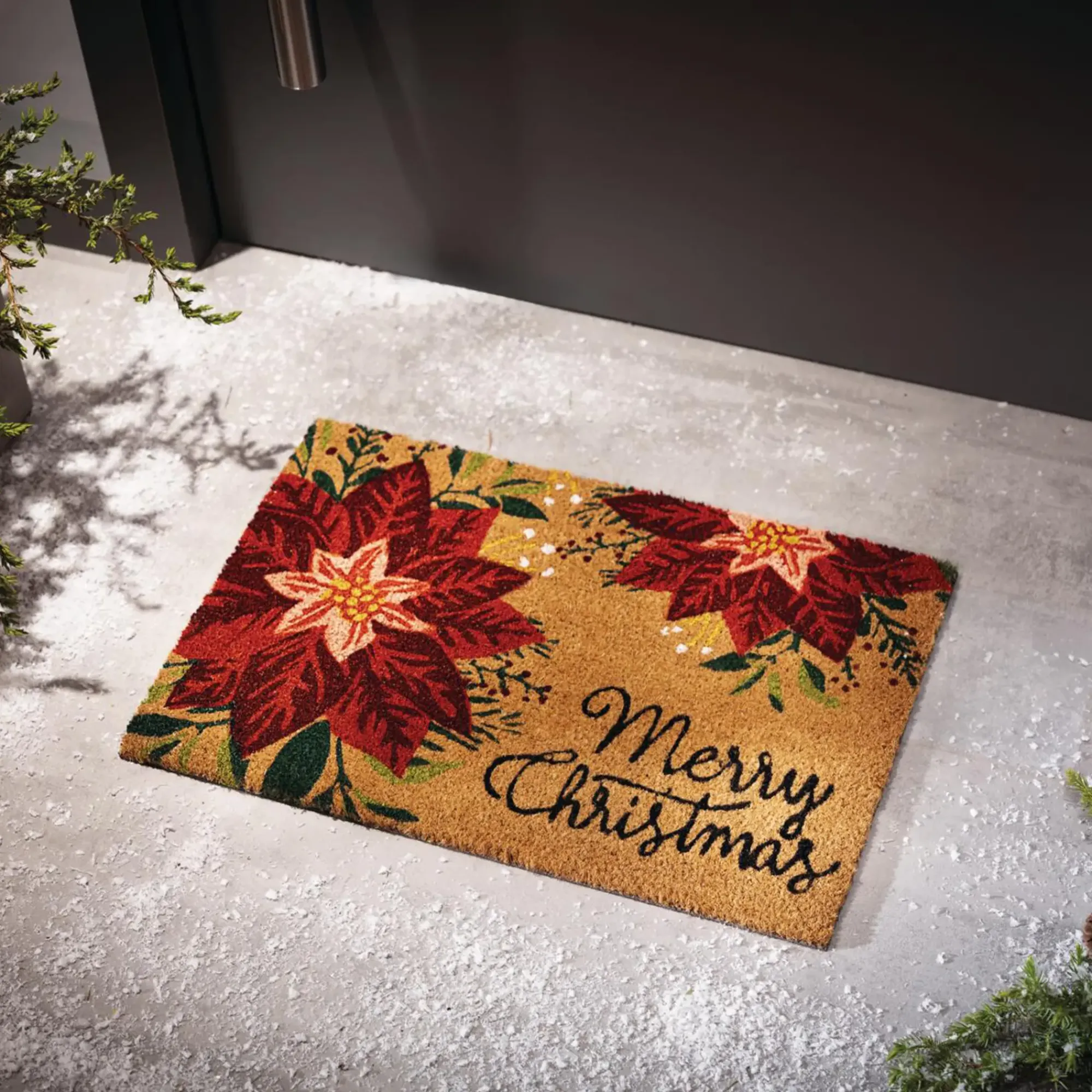Weihnachtliche Gartendeko|Fußmatten|Frank Handels GmbH & Co. KG Fußmatte "Merry Christmas"