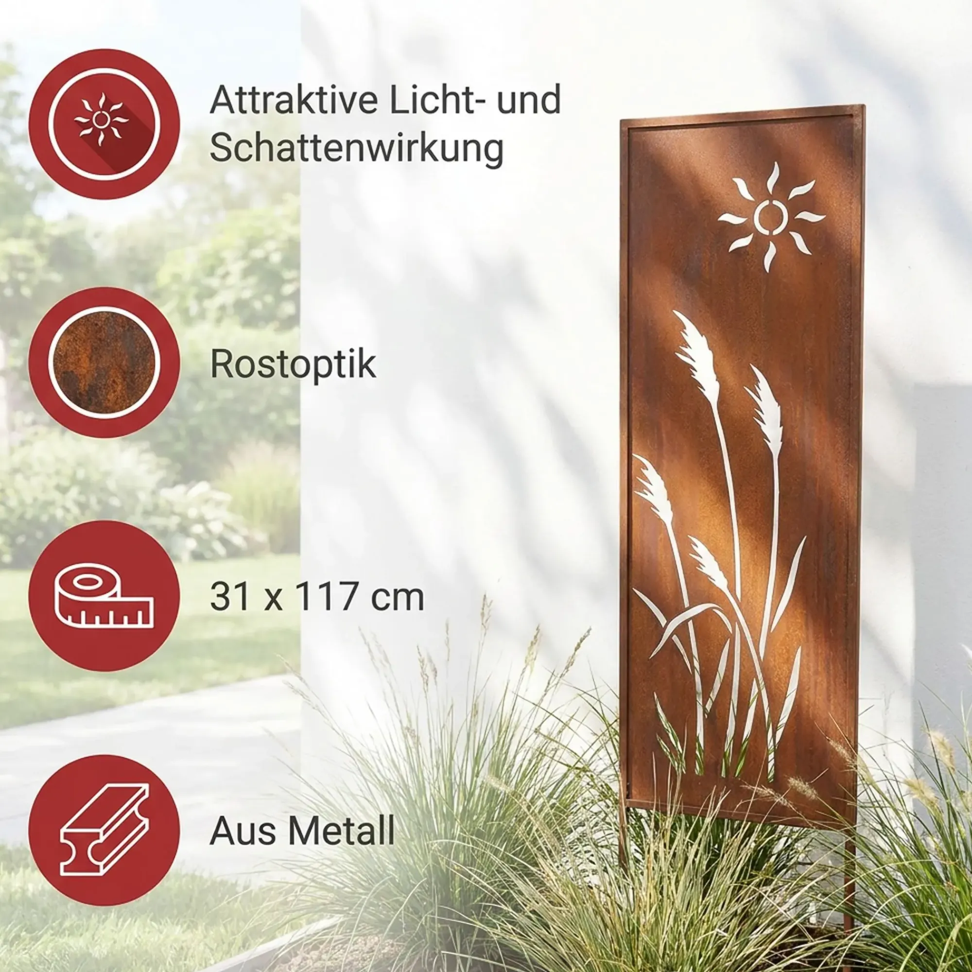 Gartenstecker|Frank Handels GmbH & Co. KG Gartenschild "Schilf"