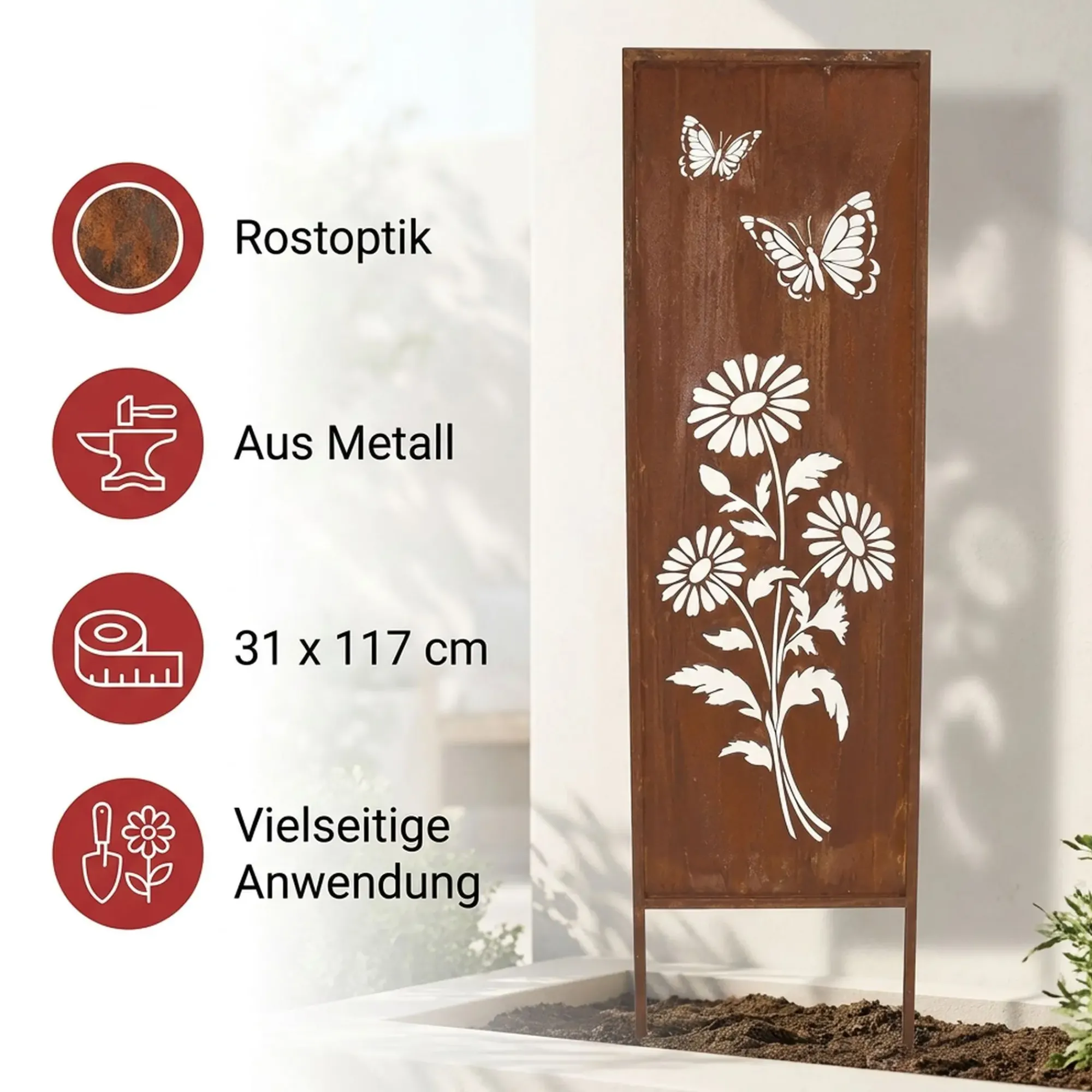 Gartendeko|Gartenstecker|Frank Handels GmbH & Co. KG Gartenschild "Sommerwiese"