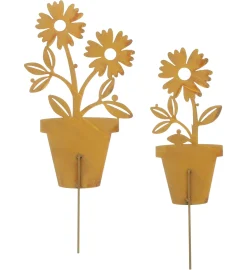 Gartenstecker|Frank Handels GmbH & Co. KG Gartenstecker "Blume im Topf", 2er Set