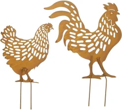 Gartenstecker|Frank Handels GmbH & Co. KG Gartenstecker "Hahn & Huhn", 2er Set