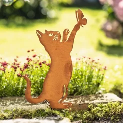 Gartenstecker|Frank Handels GmbH & Co. KG Gartenstecker "Katze mit Schmetterling"