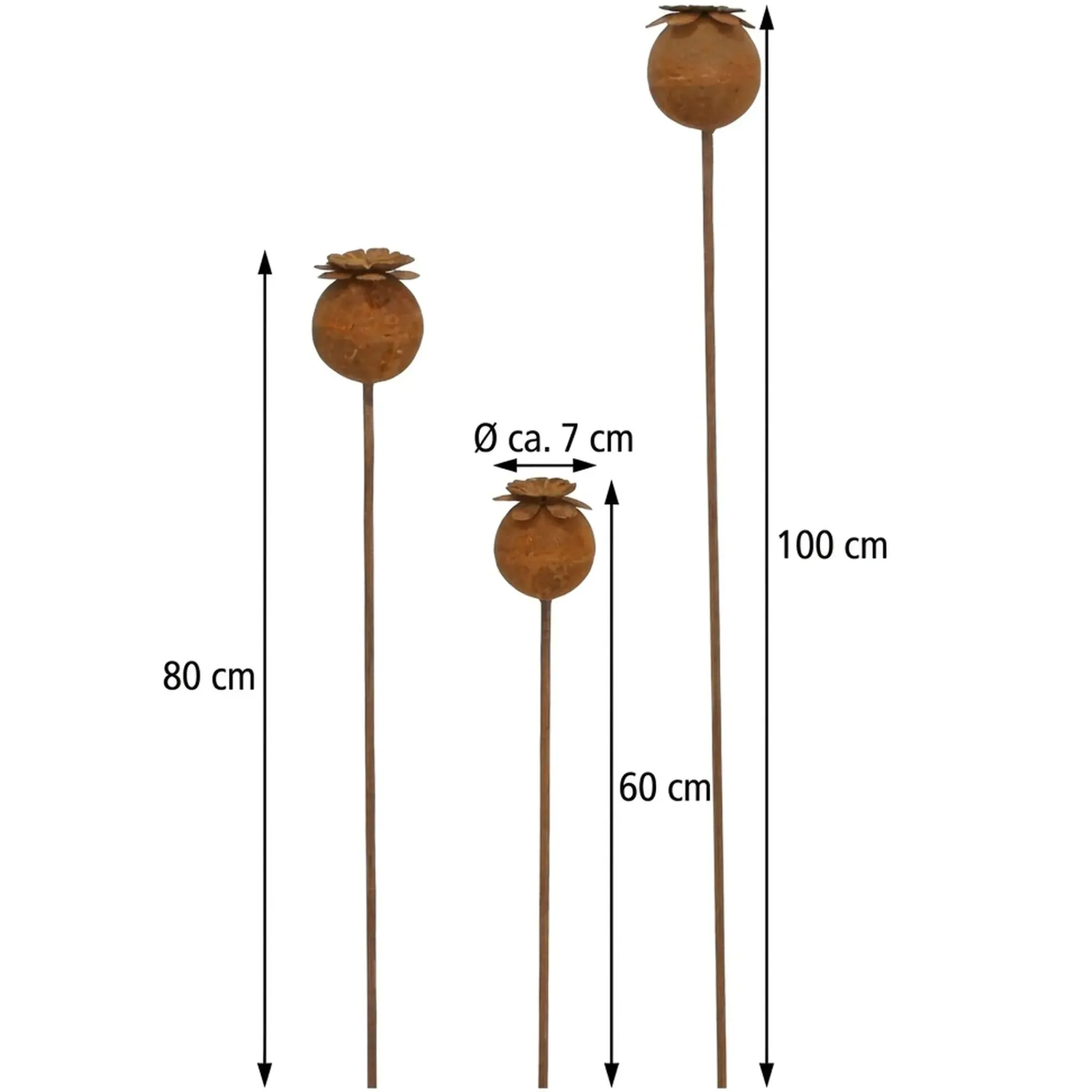 Gartenstecker|Frank Handels GmbH & Co. KG Gartenstecker "Mohn", 3er Set