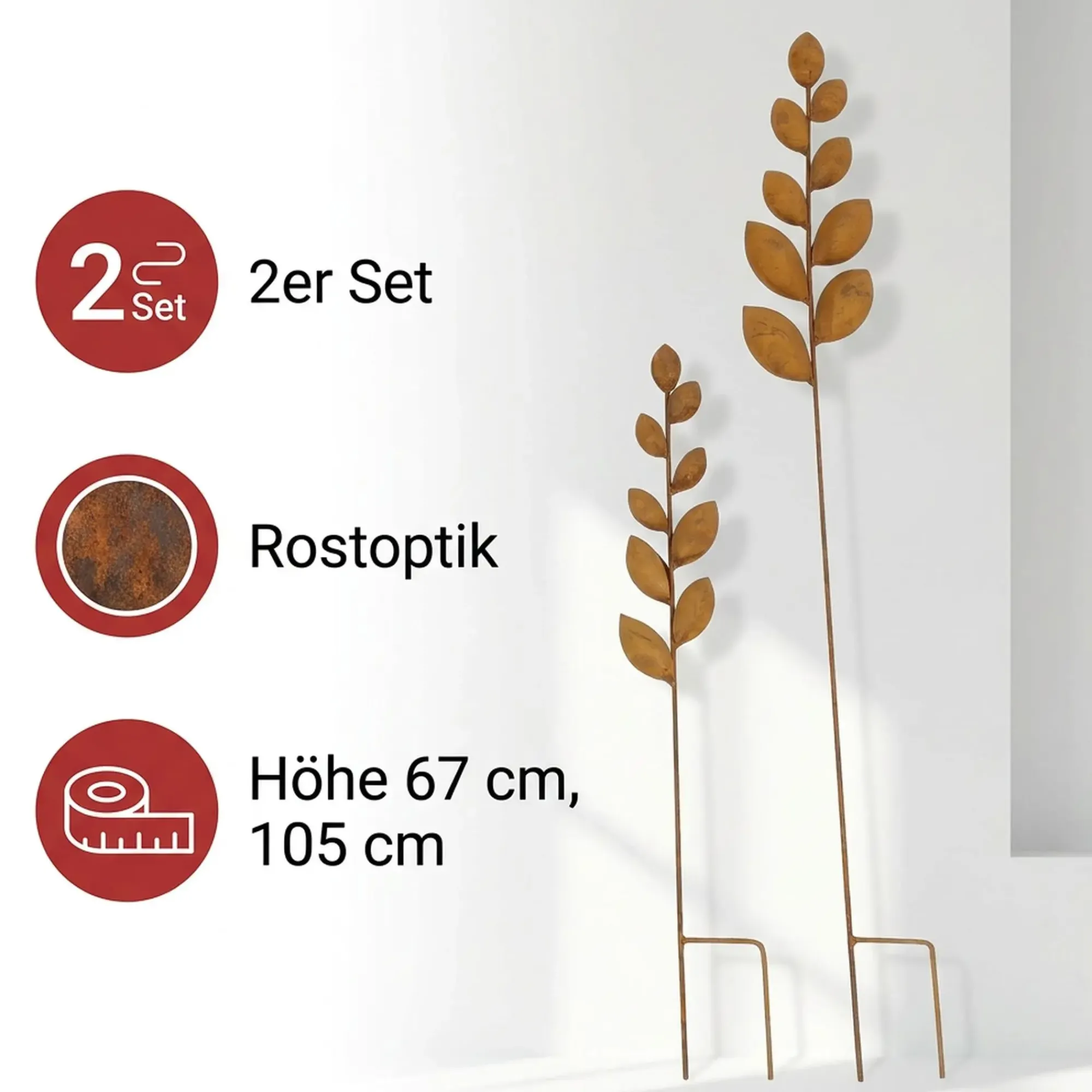 Gartendeko|Gartenstecker|Frank Handels GmbH & Co. KG Gartenstecker "Plant", 2er Set