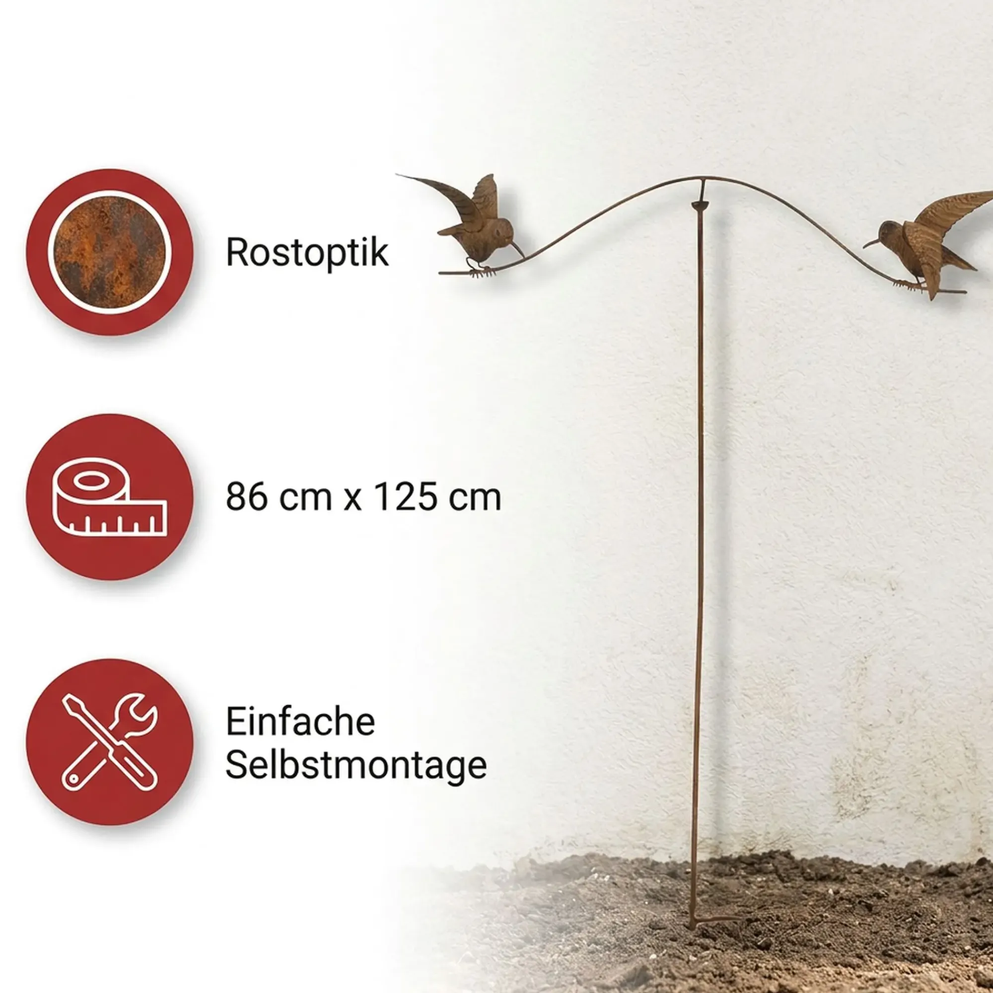 Gartendeko|Gartenstecker|Frank Handels GmbH & Co. KG Gartenstecker "Vogelwippe"