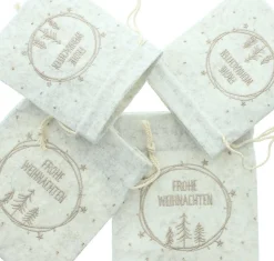 Geschenktaschen & -Säckchen|Geschenktaschen & -Säckchen|Frank Handels GmbH & Co. KG Geschenkbeutel "Frohe Weihnachten", 4er Set