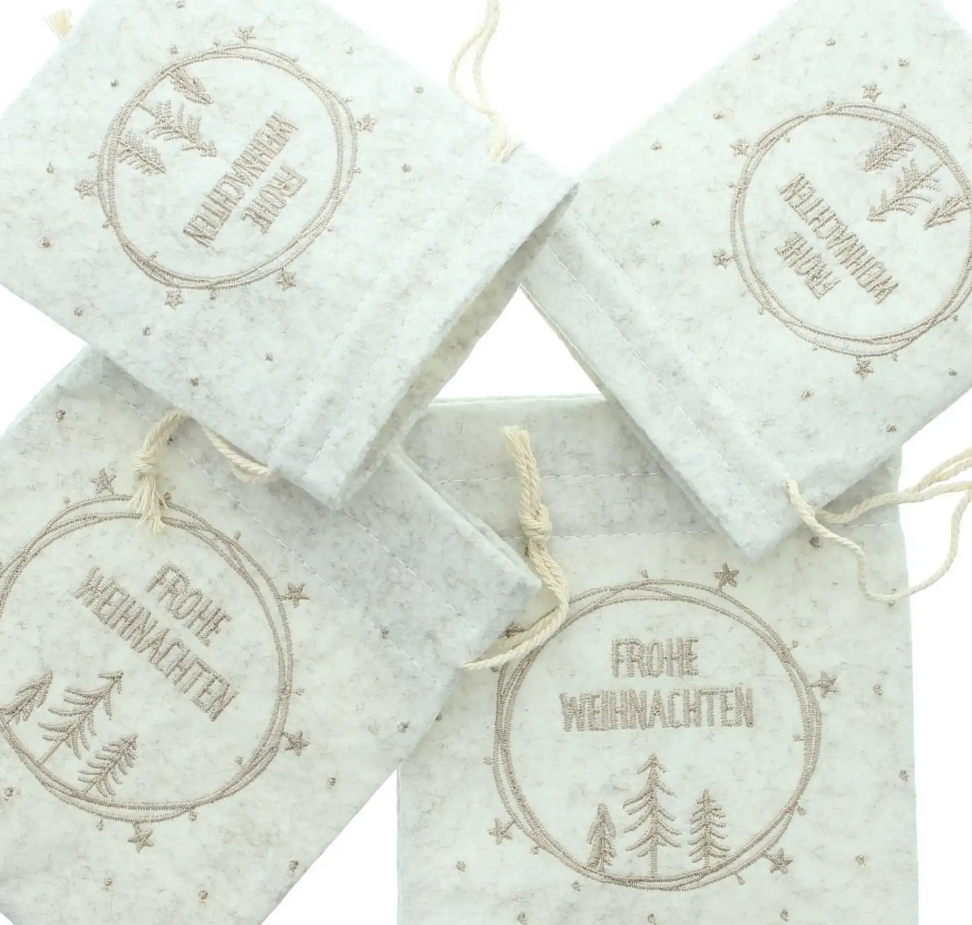 Geschenktaschen & -Säckchen|Geschenktaschen & -Säckchen|Frank Handels GmbH & Co. KG Geschenkbeutel "Frohe Weihnachten", 4er Set