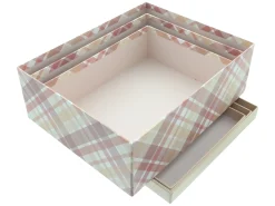 Geschenktaschen & -Säckchen|Geschenktaschen|Frank Handels GmbH & Co. KG Geschenkbox "Kariert", 3er Set
