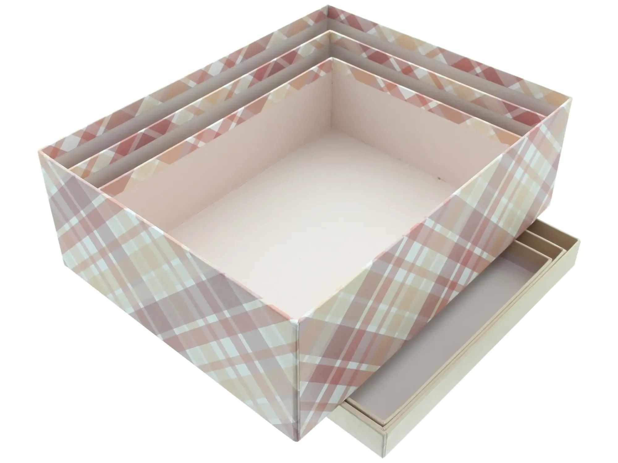 Geschenktaschen & -Säckchen|Geschenktaschen|Frank Handels GmbH & Co. KG Geschenkbox "Kariert", 3er Set