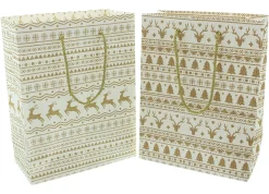 Geschenktaschen & -Säckchen|Geschenktaschen & -Säckchen|Frank Handels GmbH & Co. KG Geschenktasche "Gold & White", 2er Set