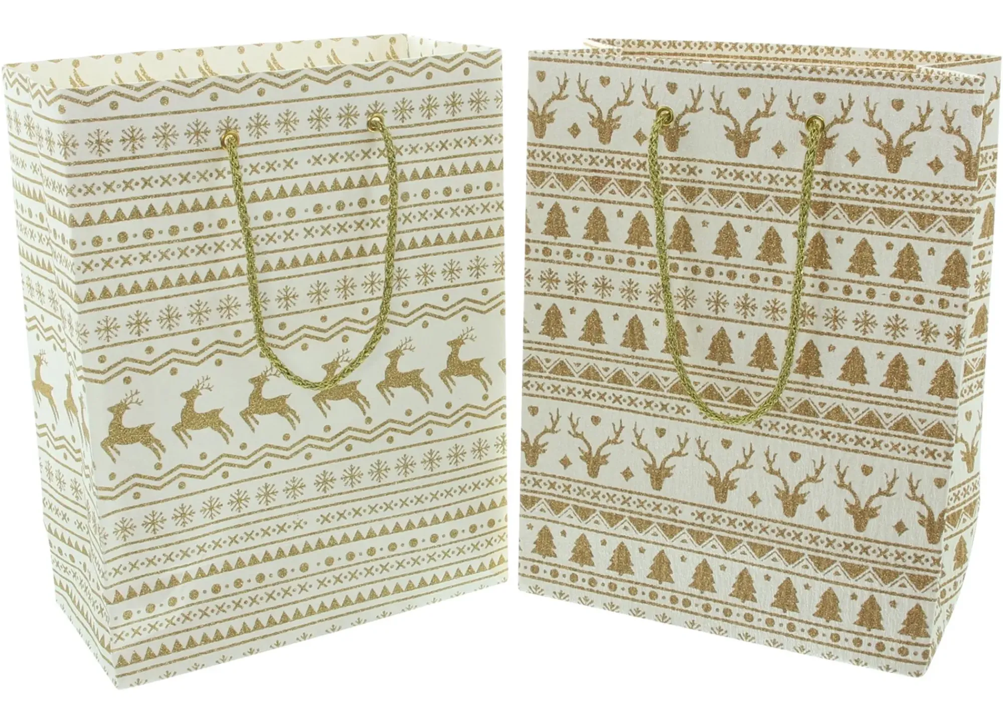 Geschenktaschen & -Säckchen|Geschenktaschen & -Säckchen|Frank Handels GmbH & Co. KG Geschenktasche "Gold & White", 2er Set